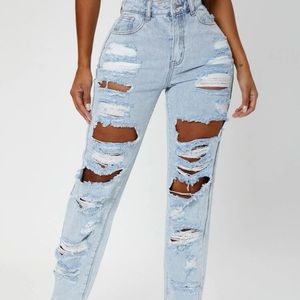 High Waist Ripped Jeans